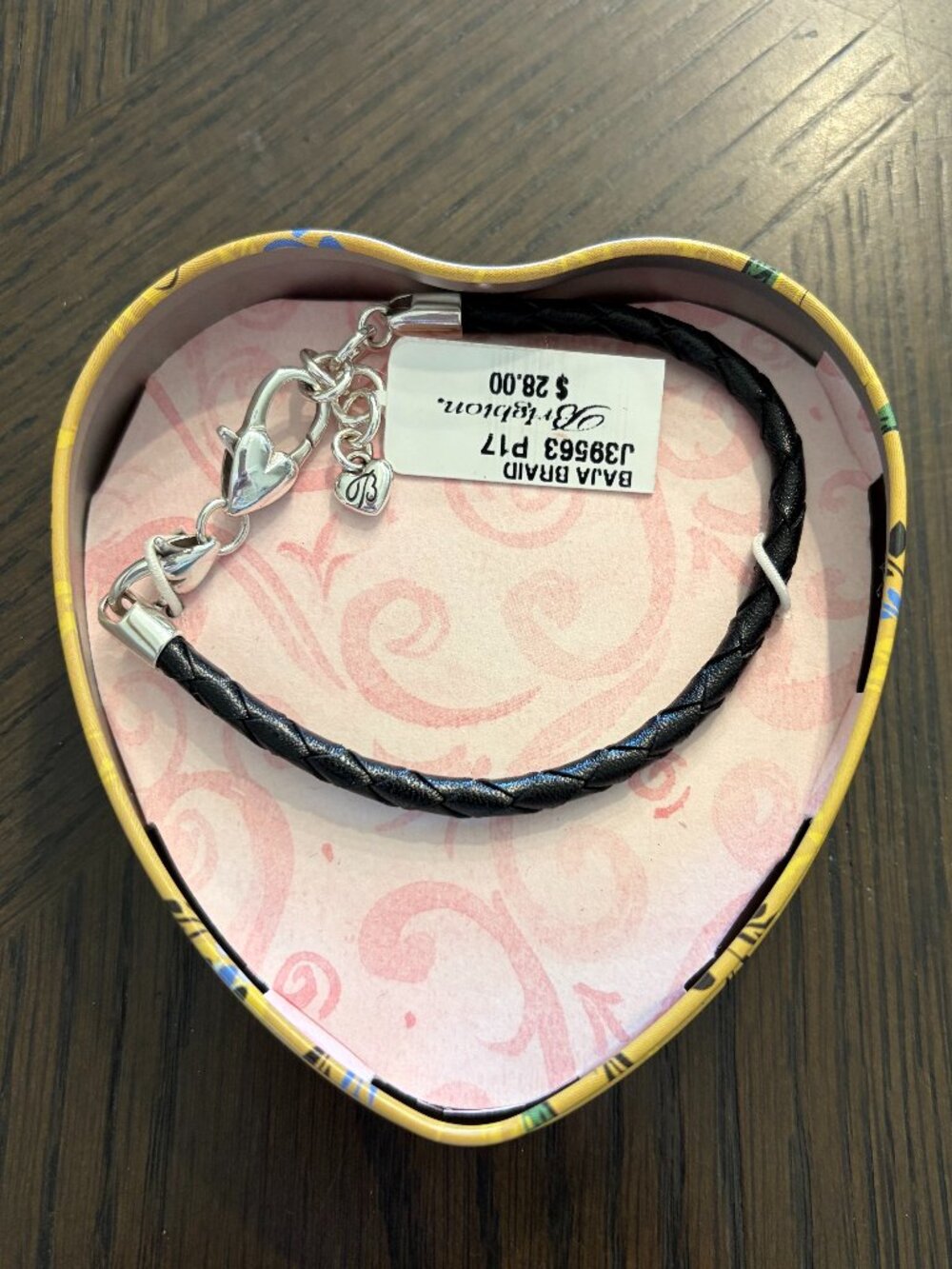 Brighton Black Leather Cord Bracelet